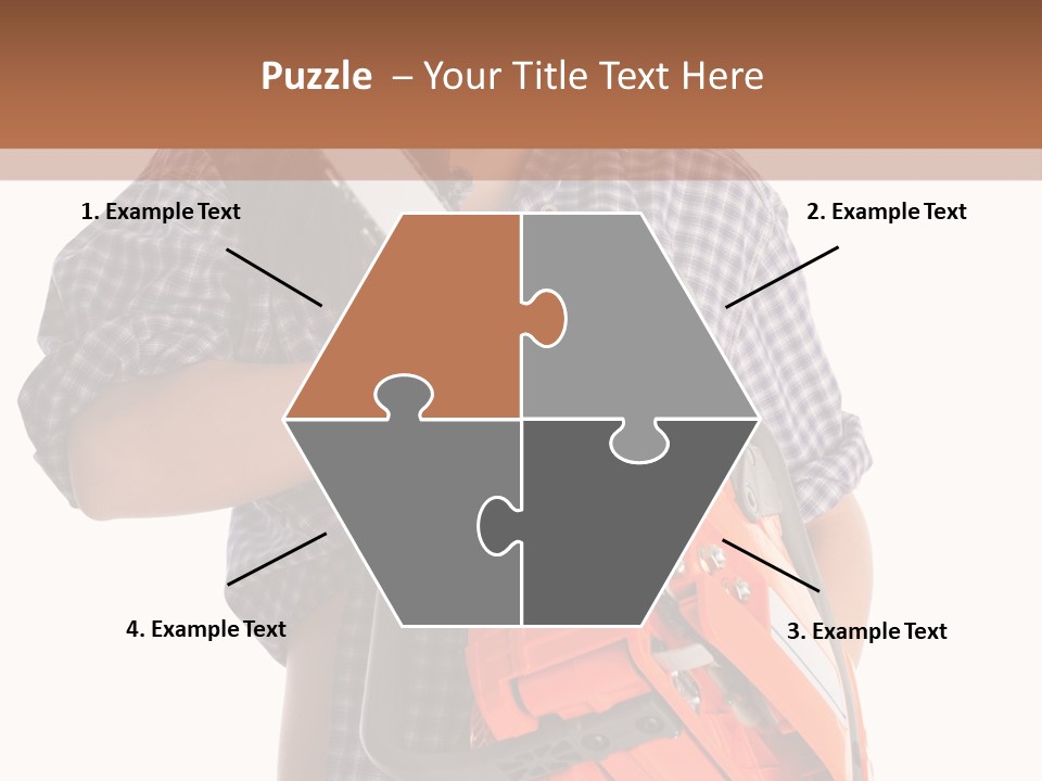 Standing Caucasian Carpenter PowerPoint Template