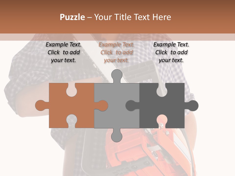 Standing Caucasian Carpenter PowerPoint Template