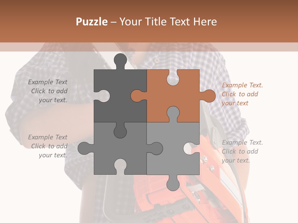 Standing Caucasian Carpenter PowerPoint Template