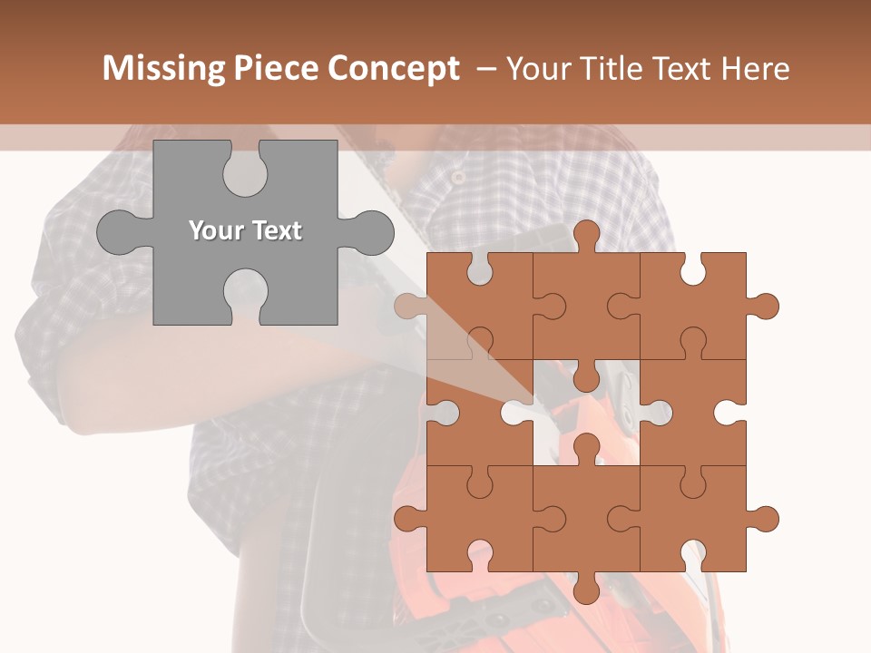 Standing Caucasian Carpenter PowerPoint Template