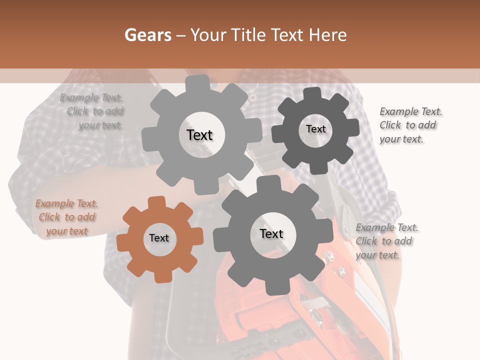 Standing Caucasian Carpenter PowerPoint Template