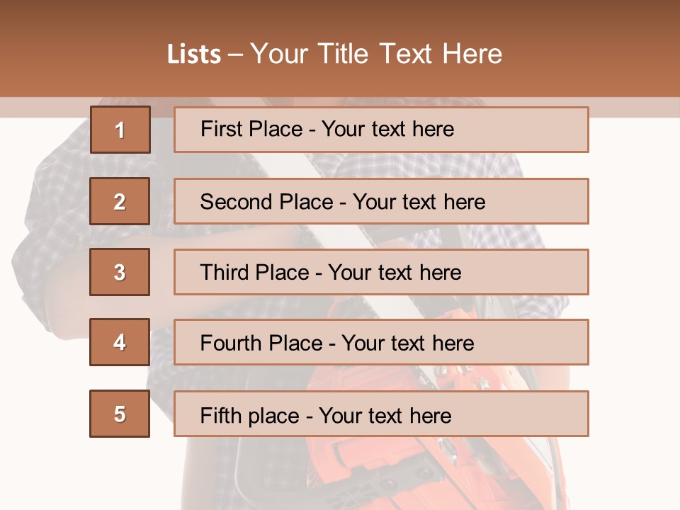 Standing Caucasian Carpenter PowerPoint Template