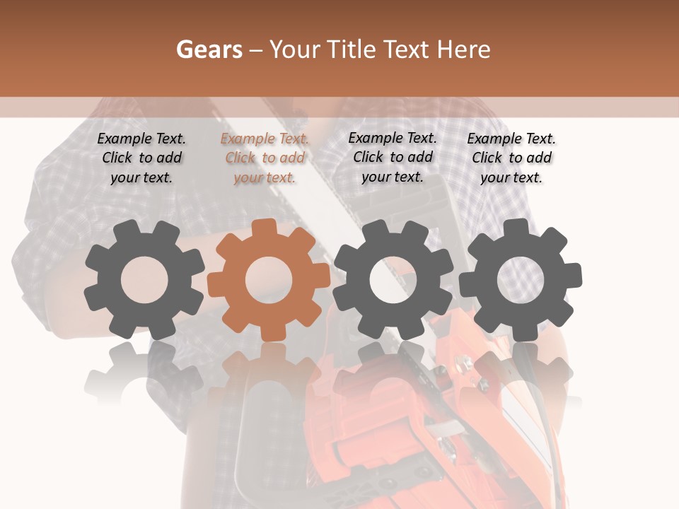 Standing Caucasian Carpenter PowerPoint Template