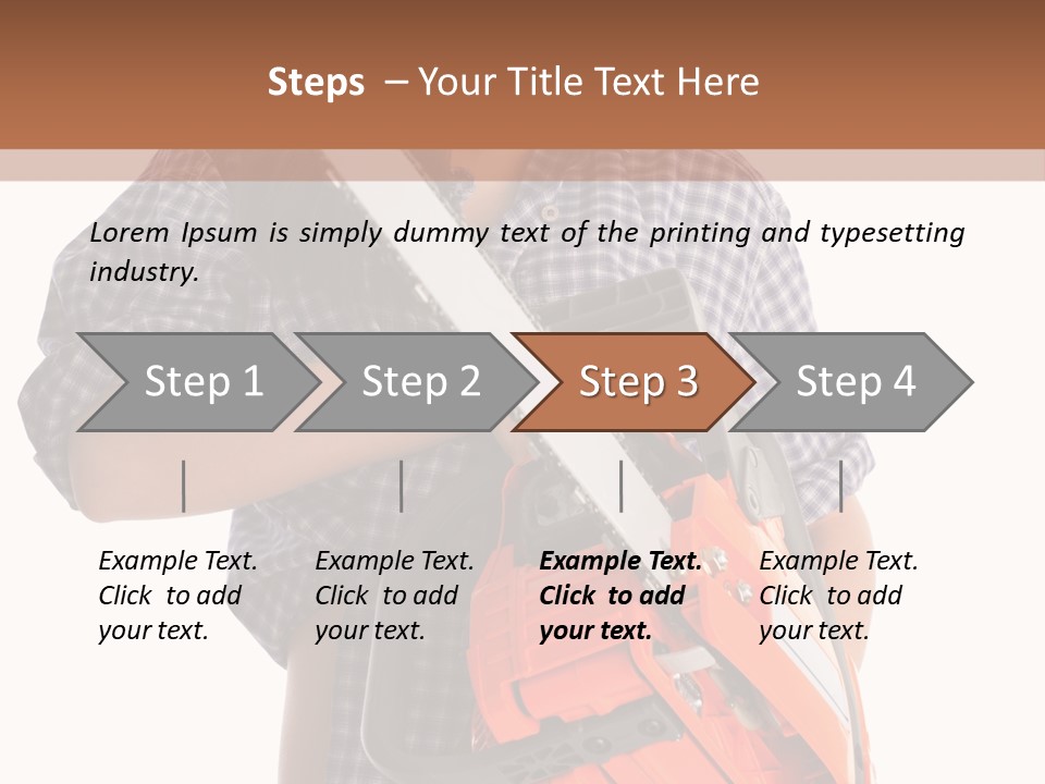 Standing Caucasian Carpenter PowerPoint Template