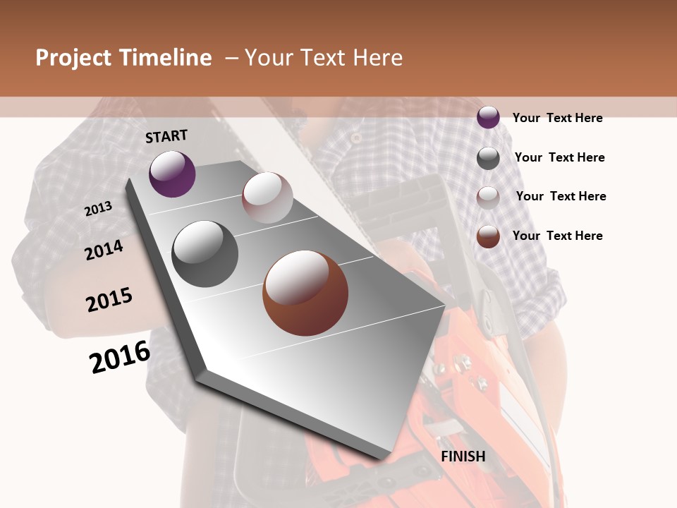 Standing Caucasian Carpenter PowerPoint Template