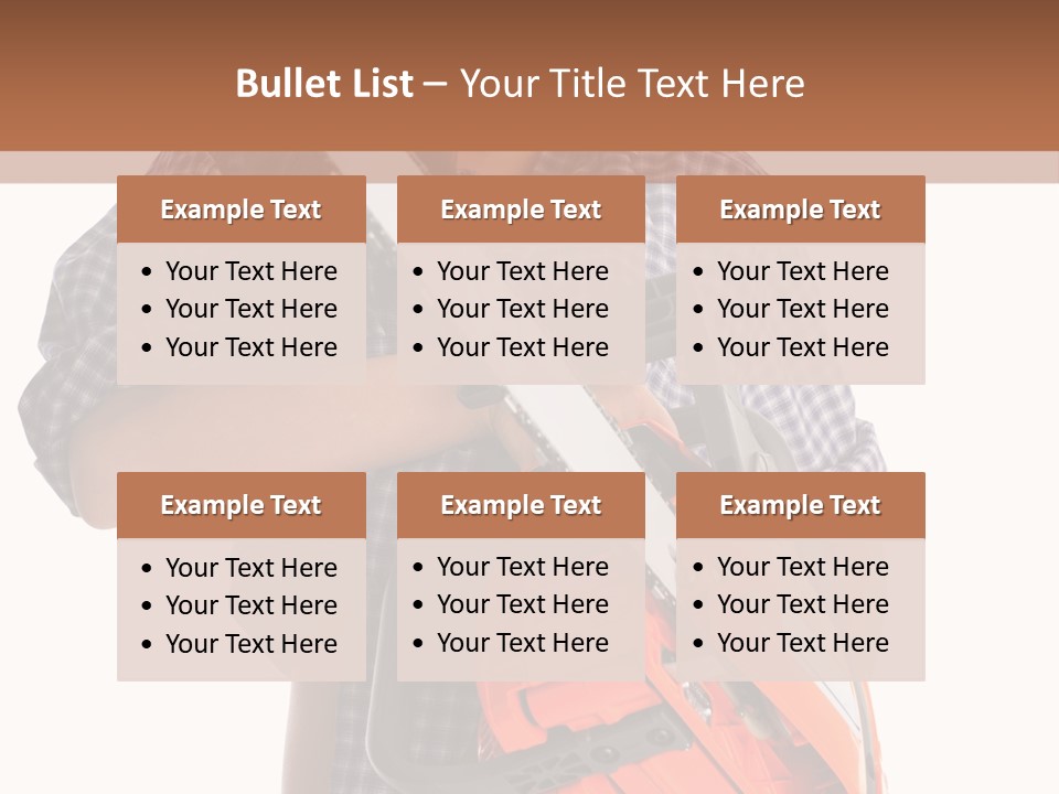 Standing Caucasian Carpenter PowerPoint Template