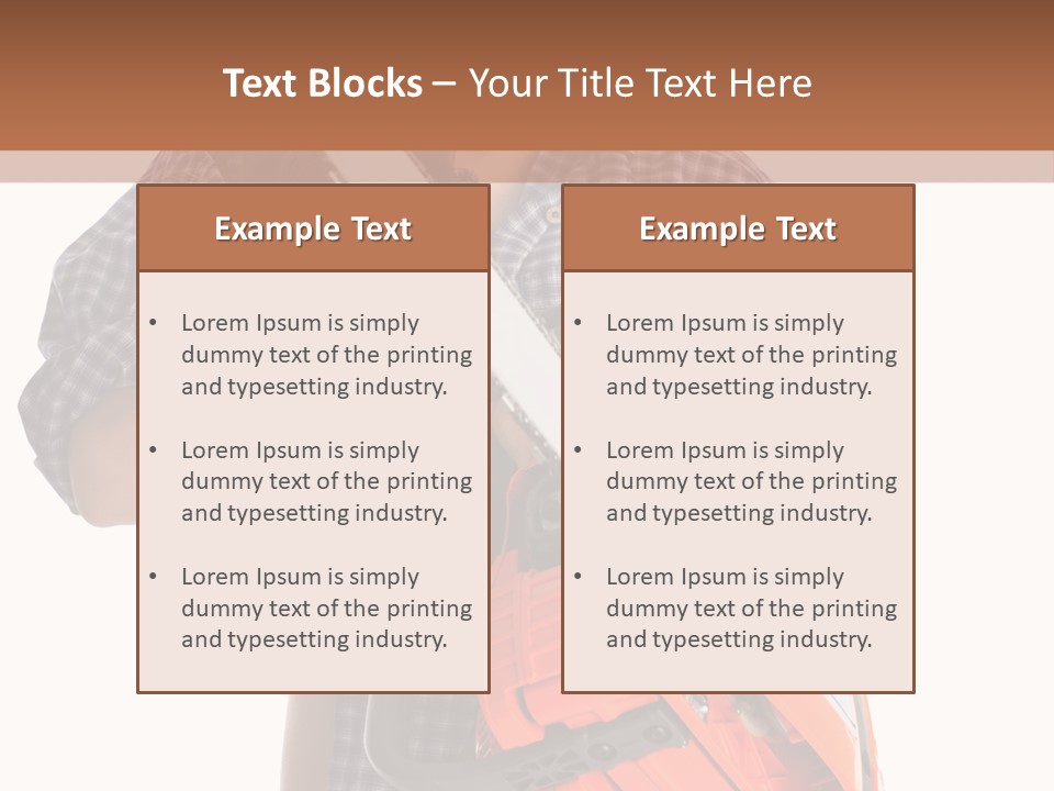 Standing Caucasian Carpenter PowerPoint Template