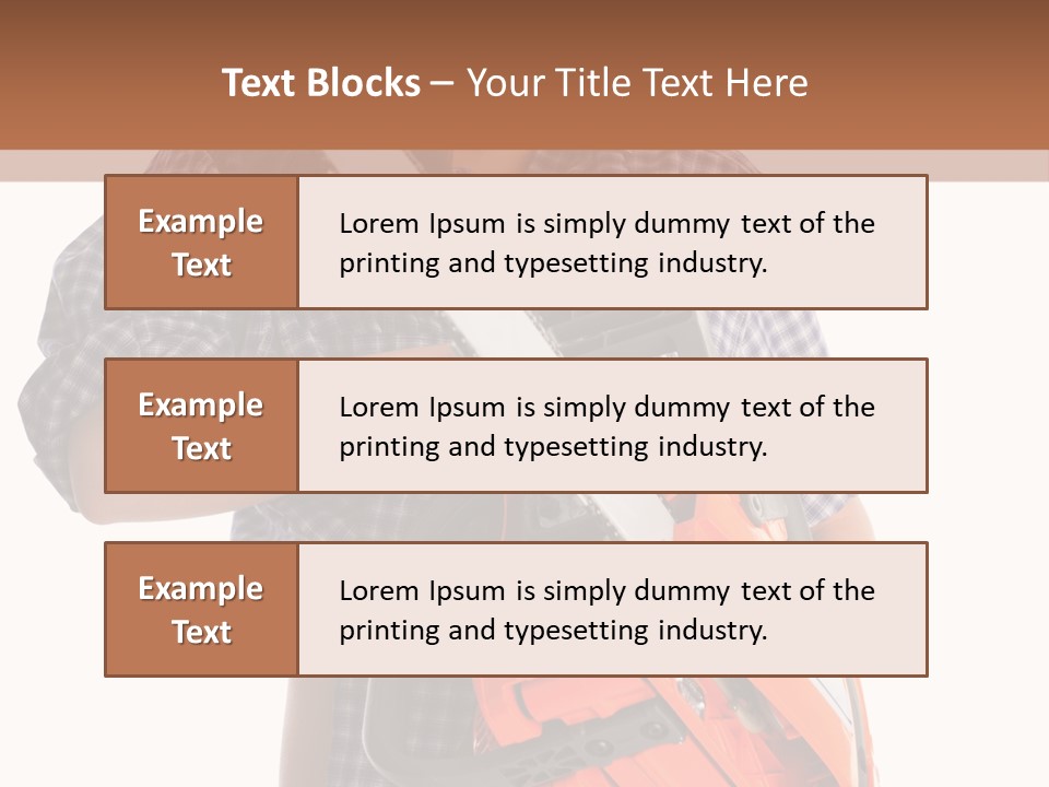 Standing Caucasian Carpenter PowerPoint Template