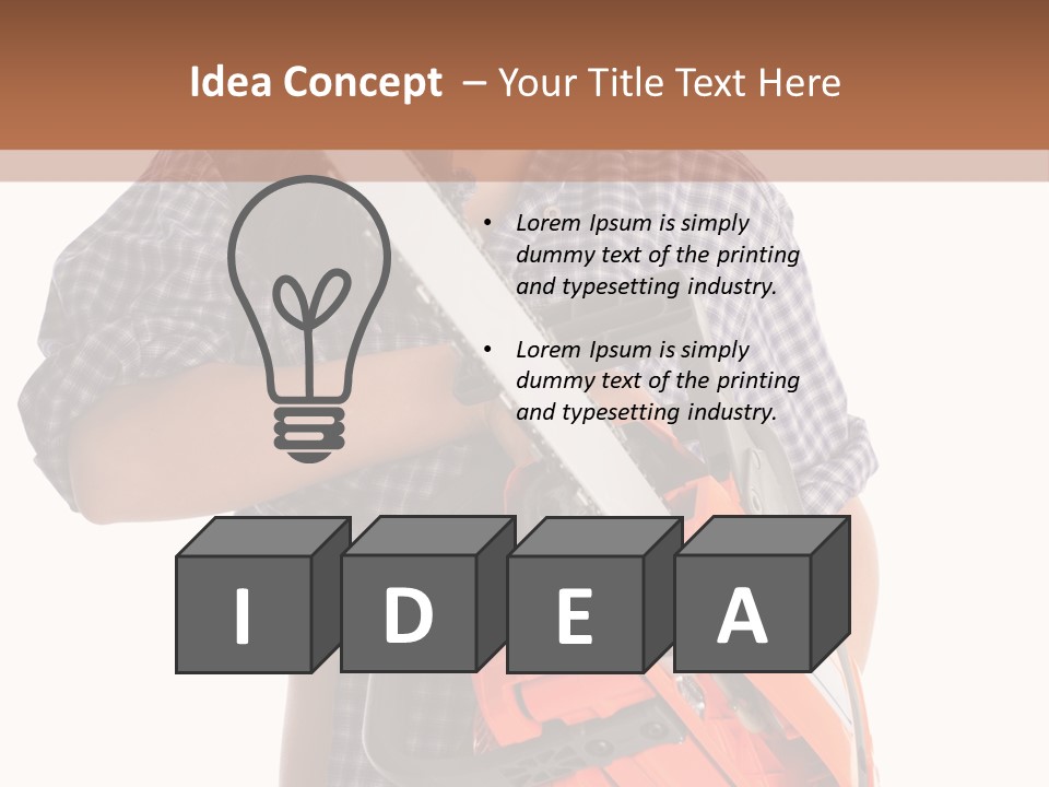 Standing Caucasian Carpenter PowerPoint Template