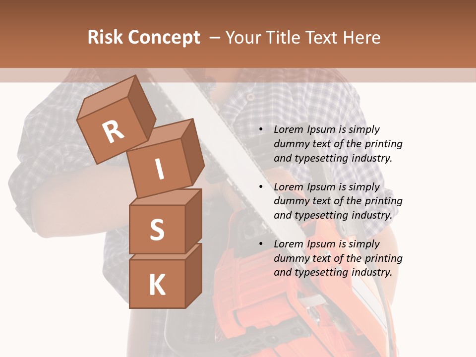 Standing Caucasian Carpenter PowerPoint Template