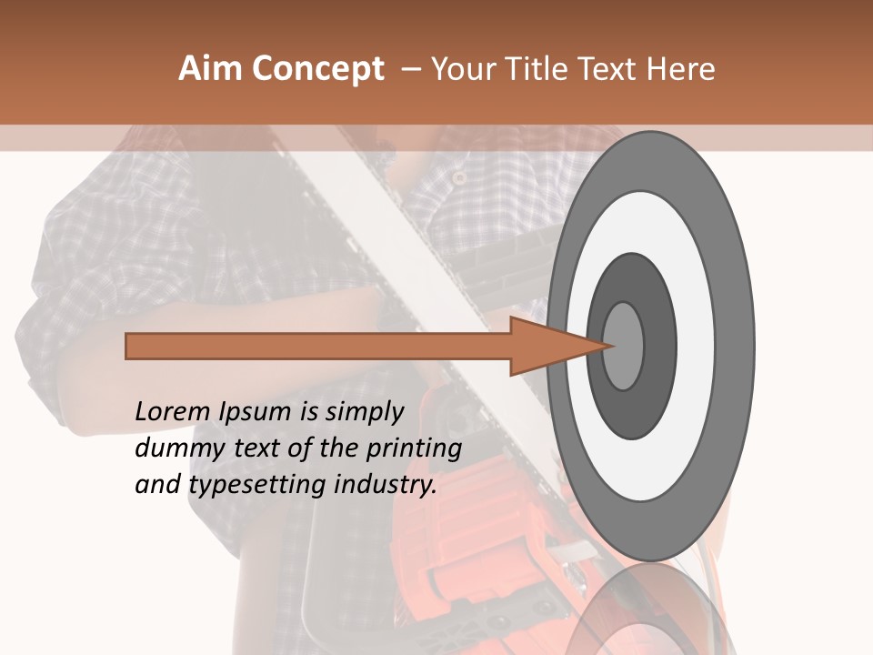 Standing Caucasian Carpenter PowerPoint Template