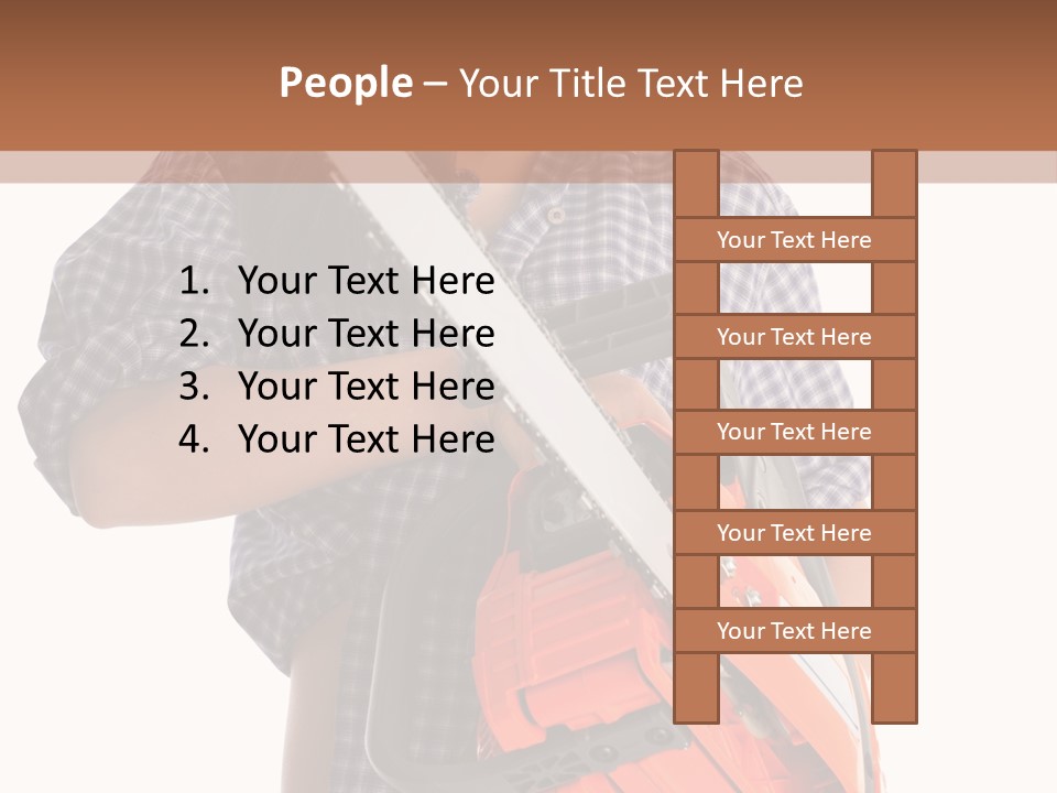 Standing Caucasian Carpenter PowerPoint Template