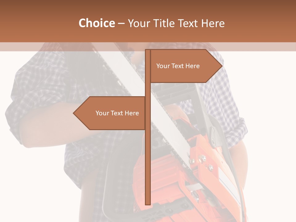 Standing Caucasian Carpenter PowerPoint Template
