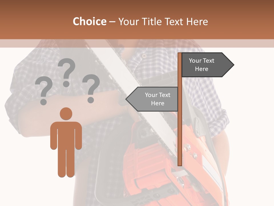 Standing Caucasian Carpenter PowerPoint Template