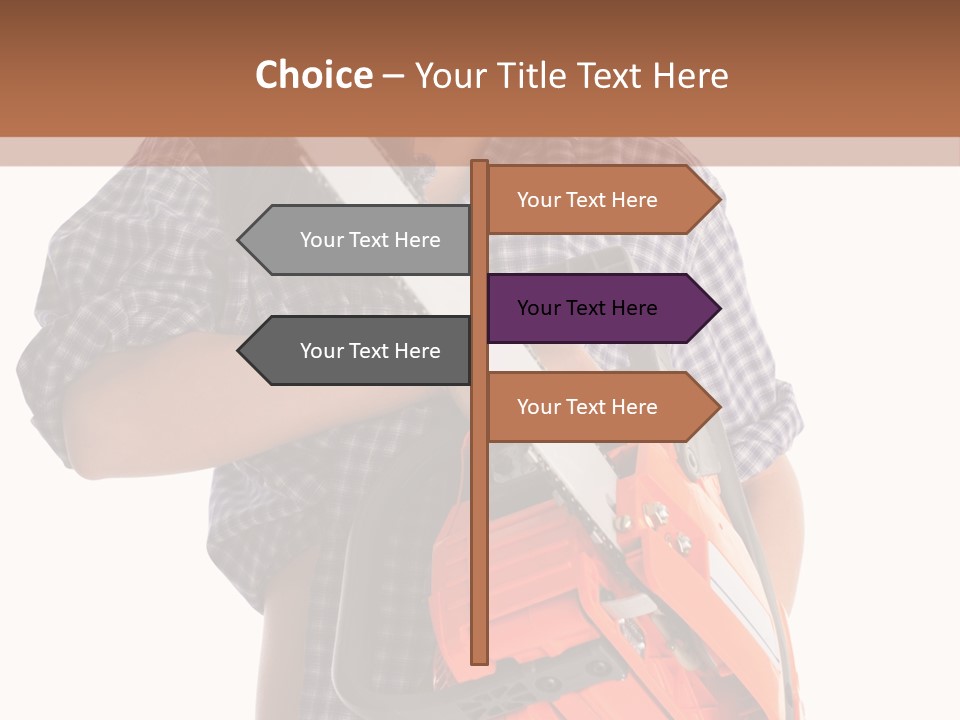 Standing Caucasian Carpenter PowerPoint Template
