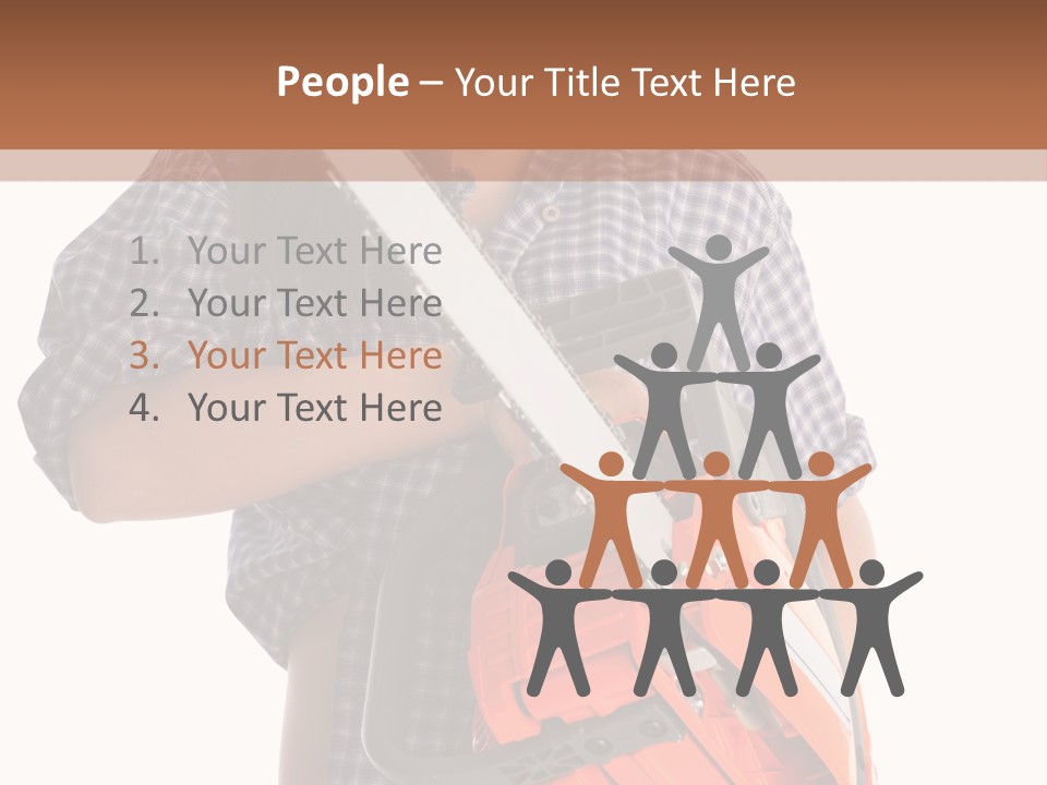 Standing Caucasian Carpenter PowerPoint Template