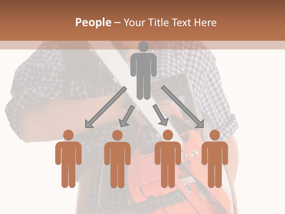 Standing Caucasian Carpenter PowerPoint Template