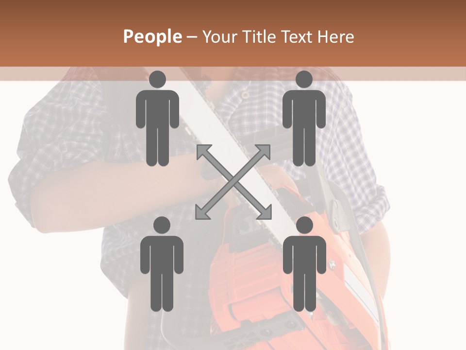 Standing Caucasian Carpenter PowerPoint Template