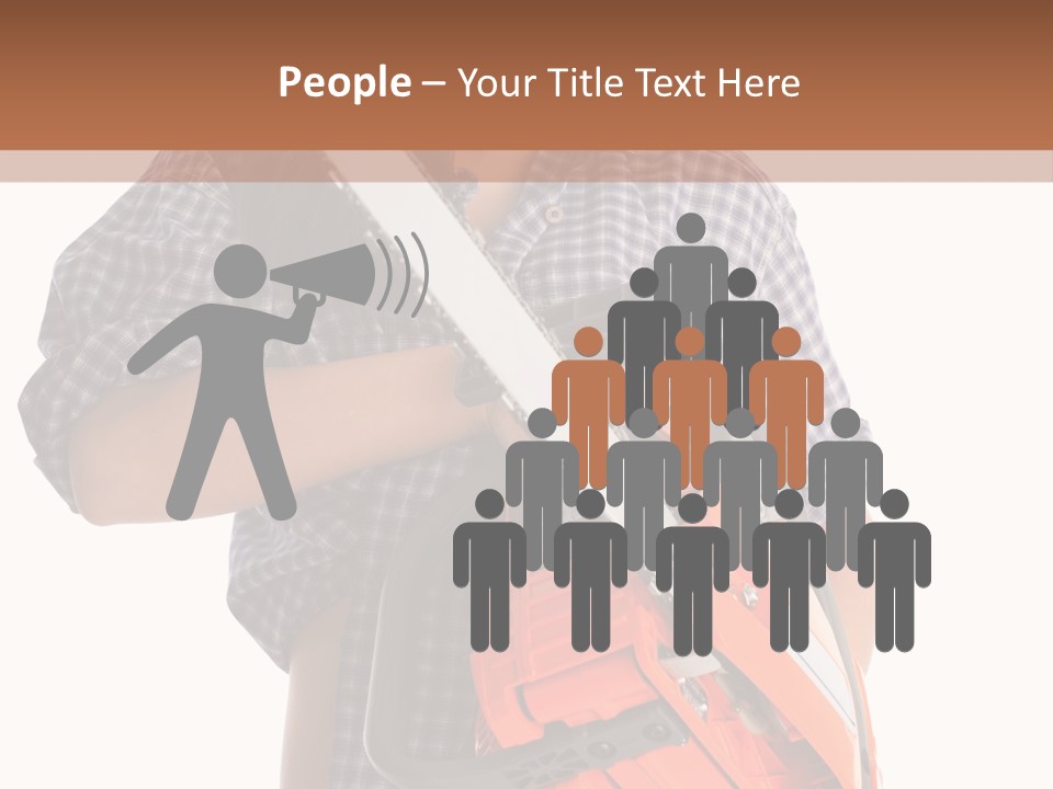 Standing Caucasian Carpenter PowerPoint Template