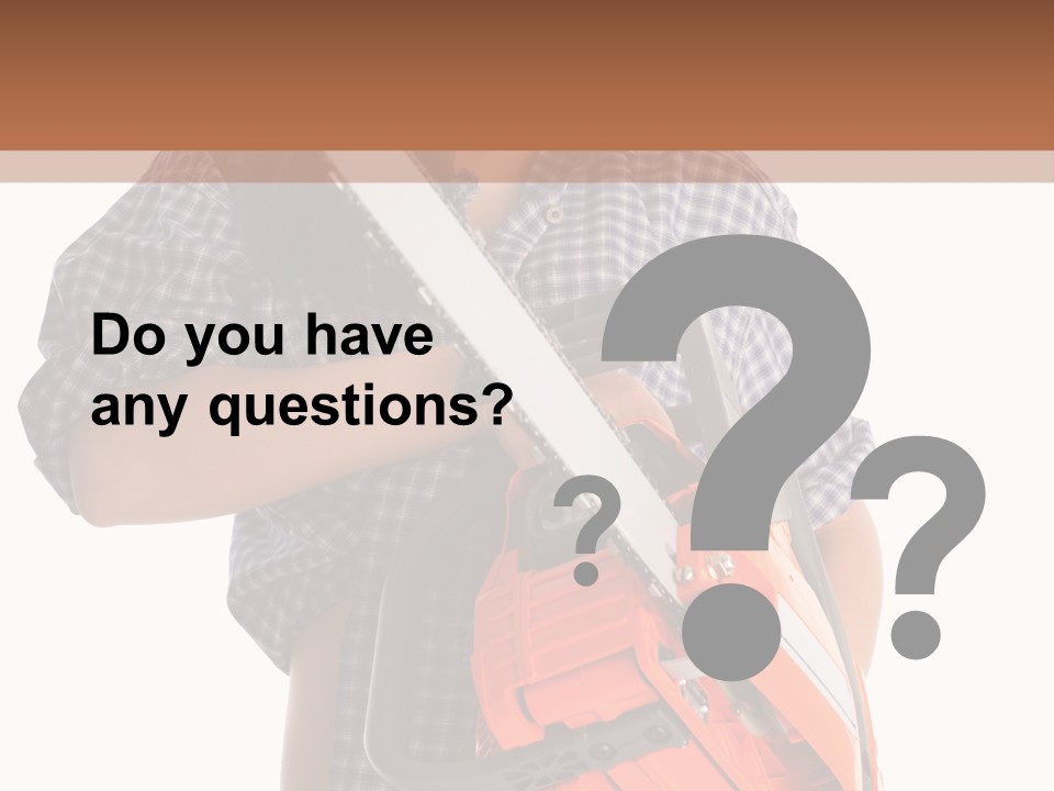 Standing Caucasian Carpenter PowerPoint Template