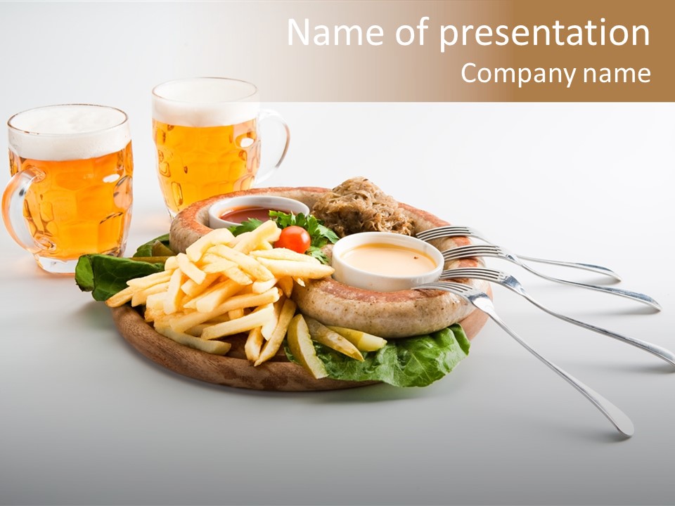 Business Meal Brown PowerPoint Template