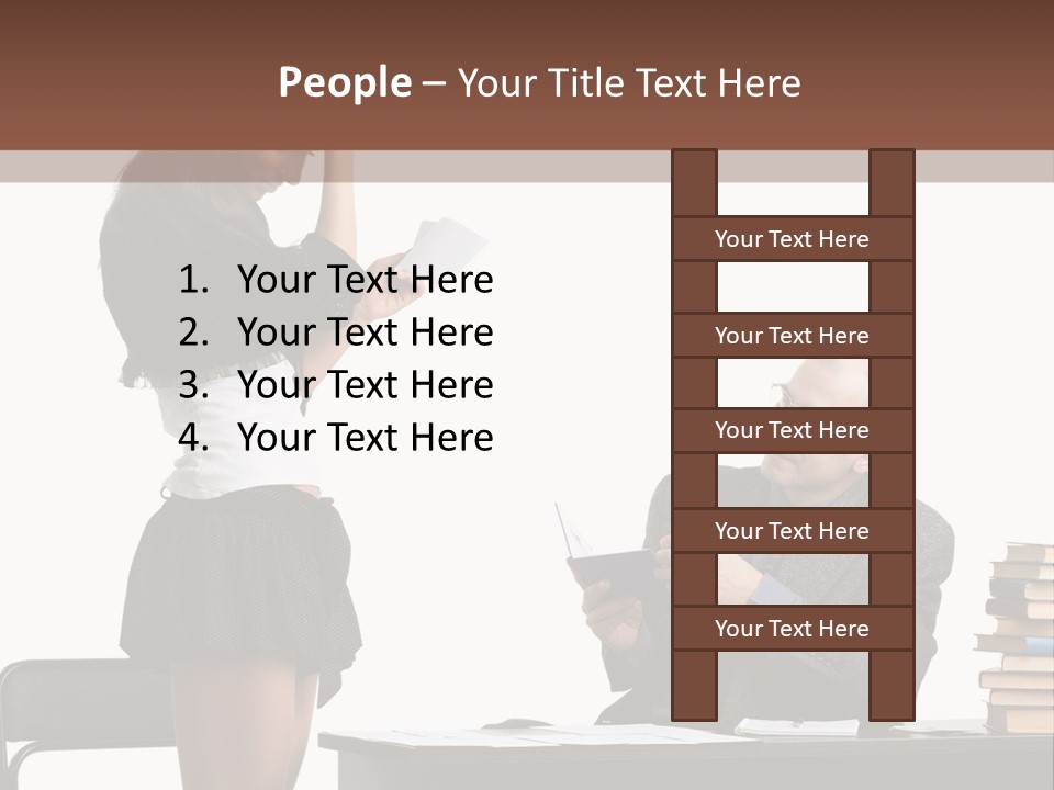 School University Sitting PowerPoint Template