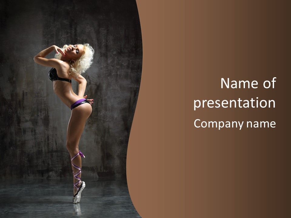 Woman Blond Acrobat PowerPoint Template