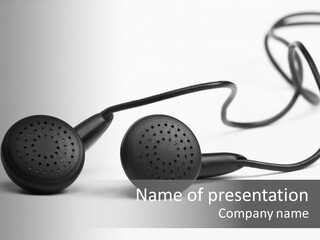 Listen Background Earphone PowerPoint Template