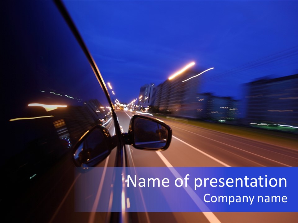 Street Automobile Glow PowerPoint Template