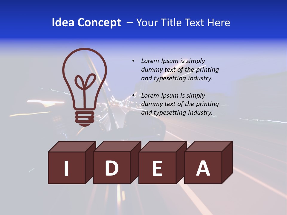 Street Automobile Glow PowerPoint Template