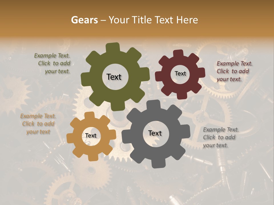 Illustration Motion Gear PowerPoint Template