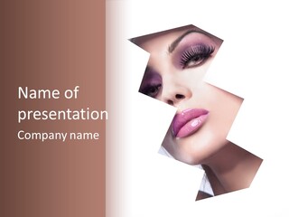 Sensual Model Brunette PowerPoint Template