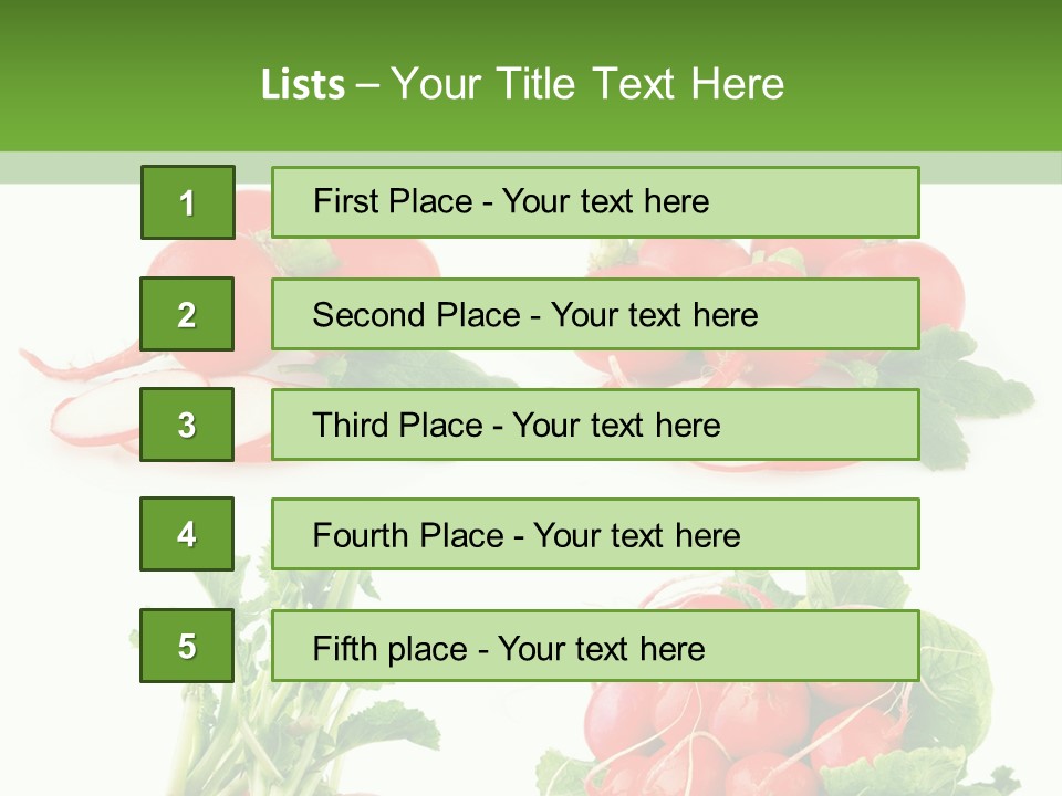 Nutrition Fruit Radish PowerPoint Template