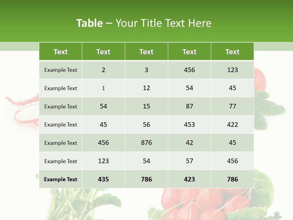 Nutrition Fruit Radish PowerPoint Template