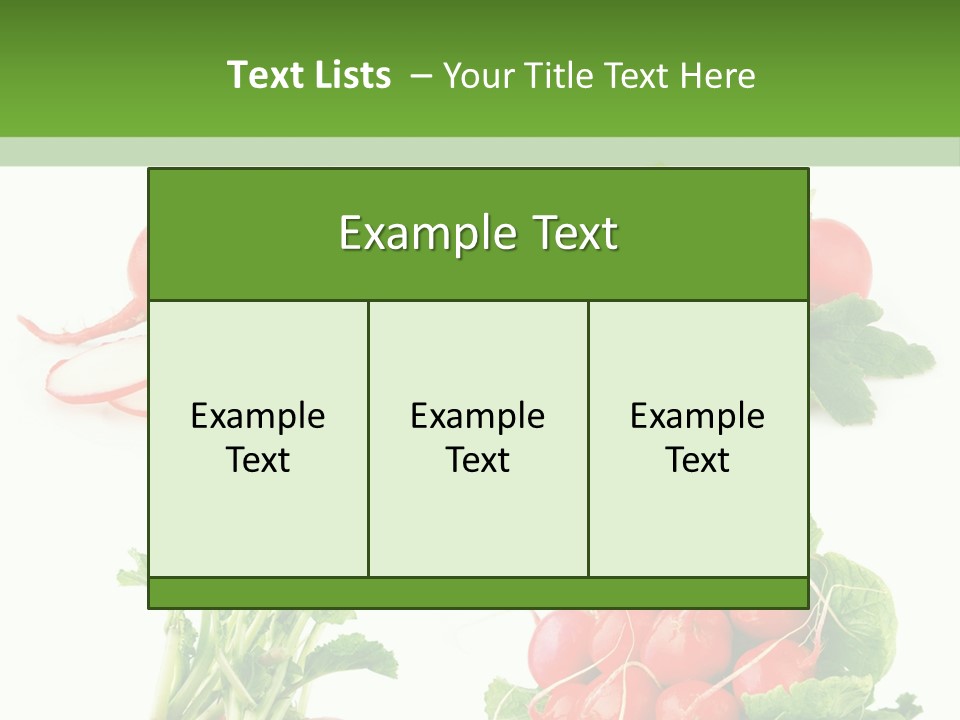 Nutrition Fruit Radish PowerPoint Template