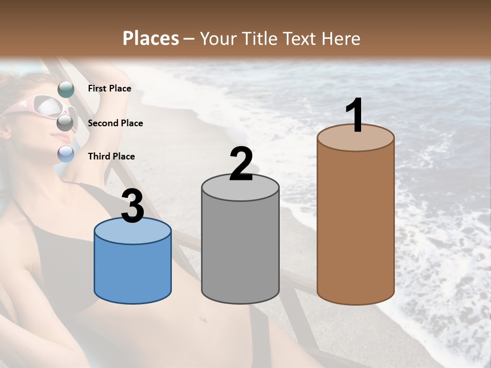 A Woman In A Bikini Laying On A Beach Chair PowerPoint Template