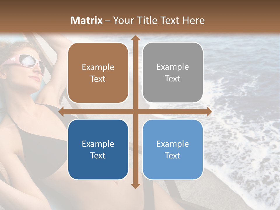 A Woman In A Bikini Laying On A Beach Chair PowerPoint Template