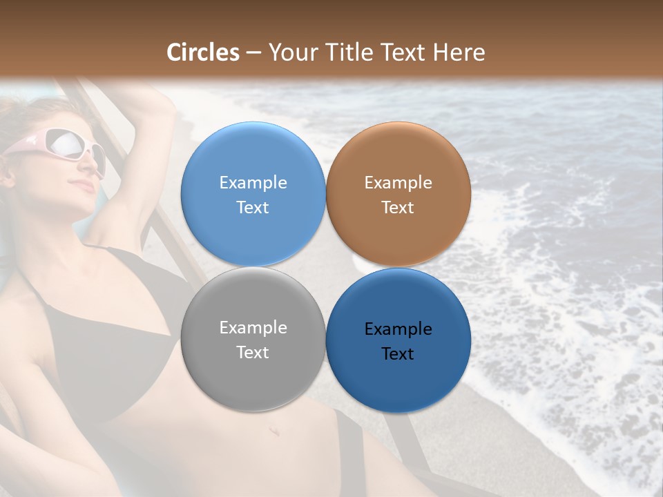 A Woman In A Bikini Laying On A Beach Chair PowerPoint Template