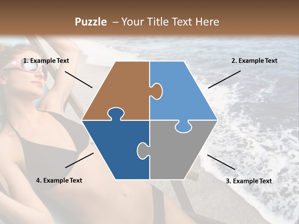 A Woman In A Bikini Laying On A Beach Chair PowerPoint Template