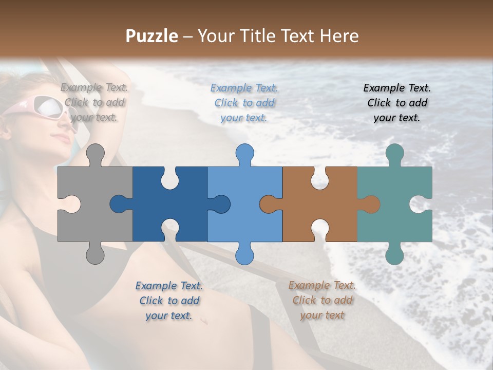 A Woman In A Bikini Laying On A Beach Chair PowerPoint Template