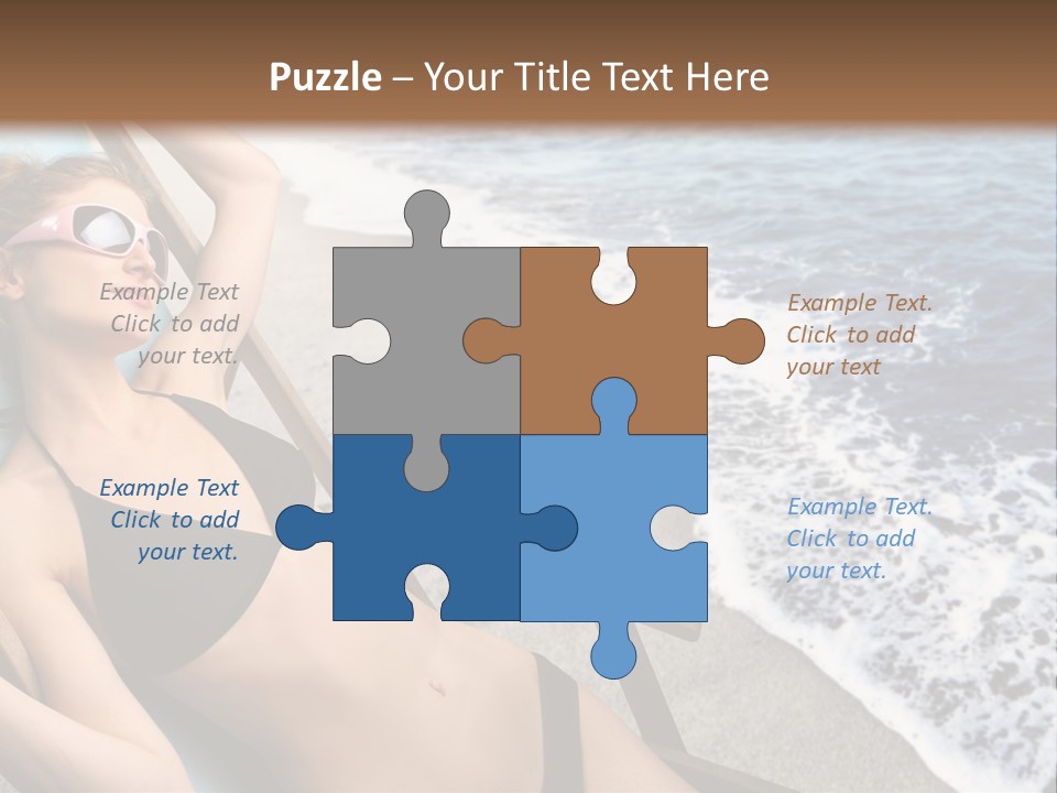 A Woman In A Bikini Laying On A Beach Chair PowerPoint Template