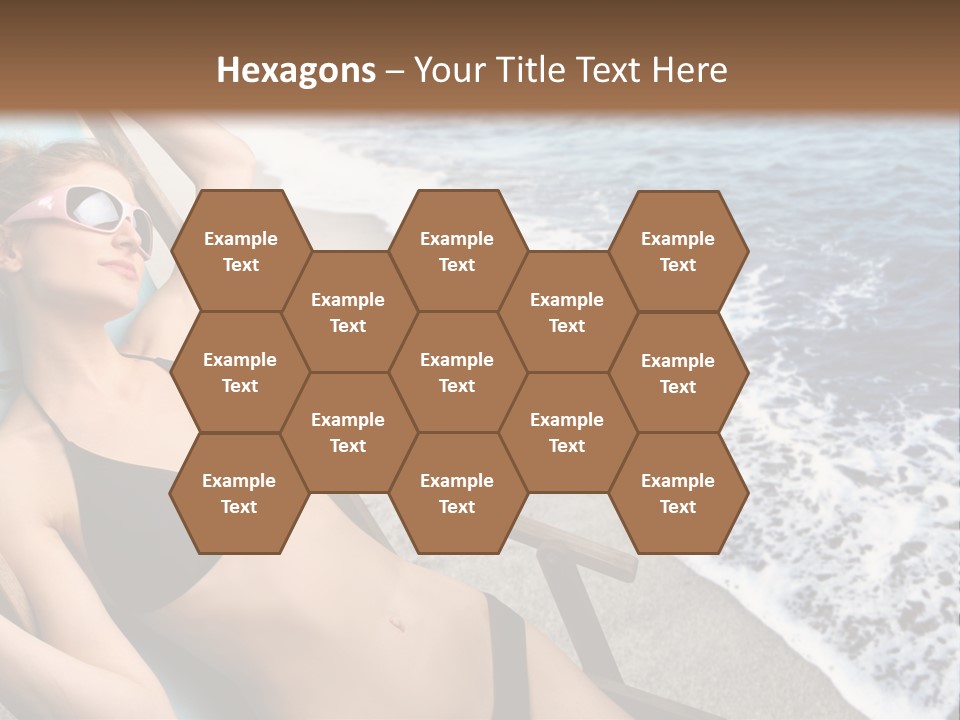 A Woman In A Bikini Laying On A Beach Chair PowerPoint Template