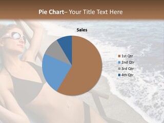 A Woman In A Bikini Laying On A Beach Chair PowerPoint Template