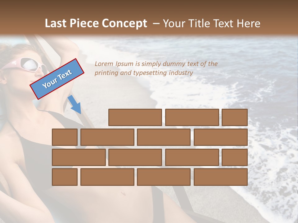 A Woman In A Bikini Laying On A Beach Chair PowerPoint Template