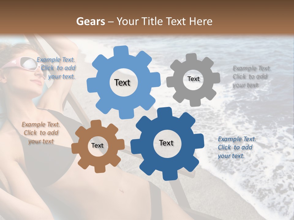 A Woman In A Bikini Laying On A Beach Chair PowerPoint Template