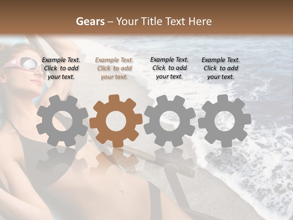 A Woman In A Bikini Laying On A Beach Chair PowerPoint Template