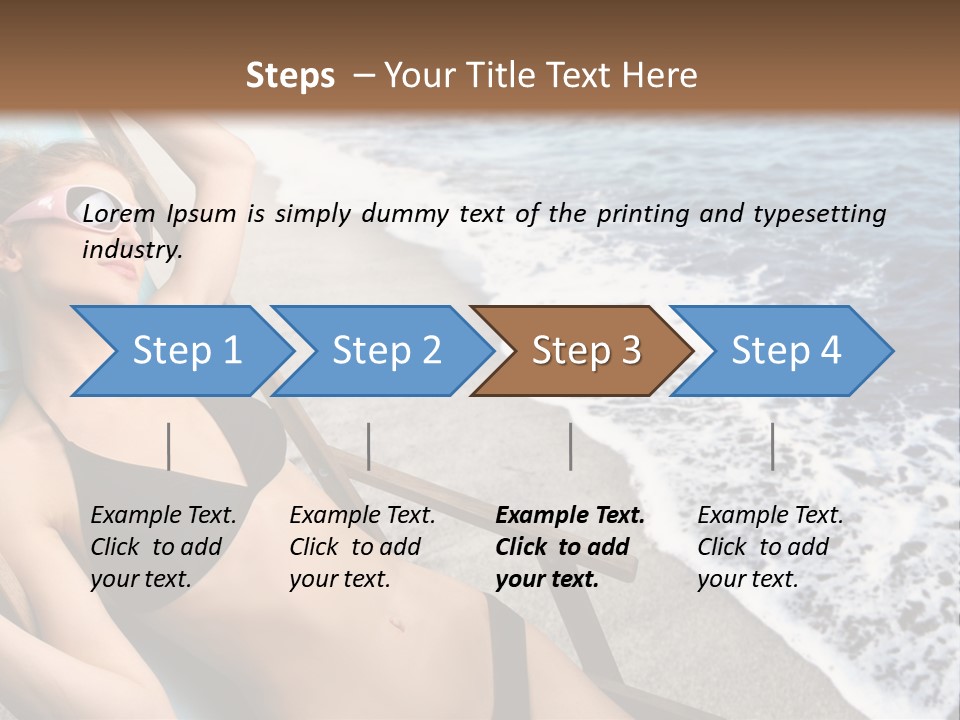 A Woman In A Bikini Laying On A Beach Chair PowerPoint Template