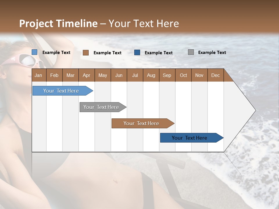 A Woman In A Bikini Laying On A Beach Chair PowerPoint Template