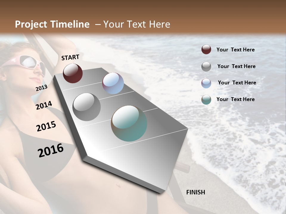 A Woman In A Bikini Laying On A Beach Chair PowerPoint Template