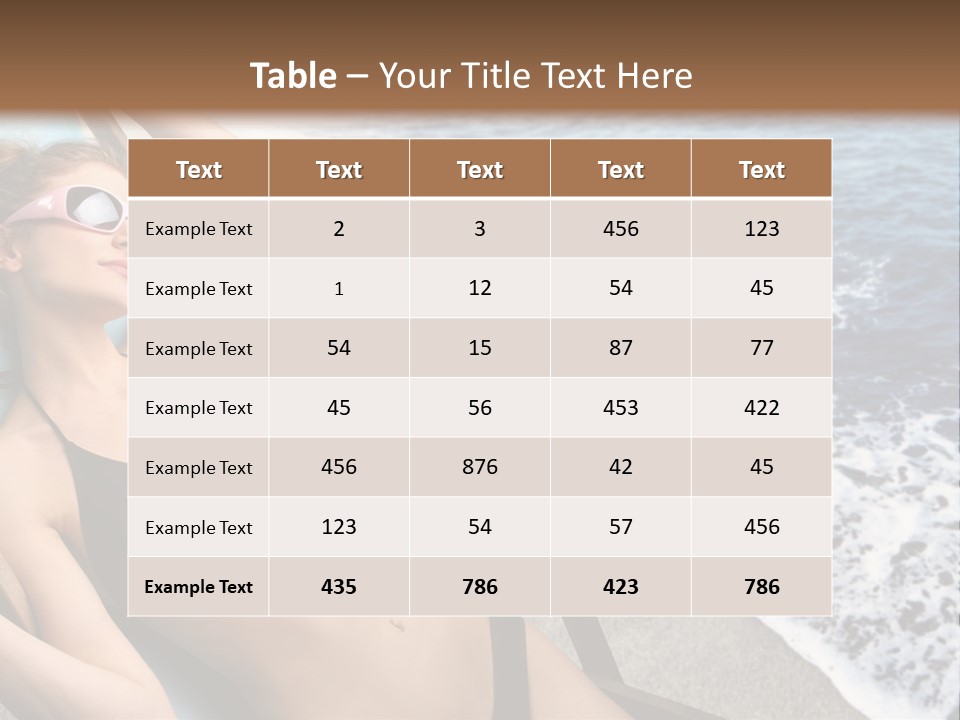 A Woman In A Bikini Laying On A Beach Chair PowerPoint Template